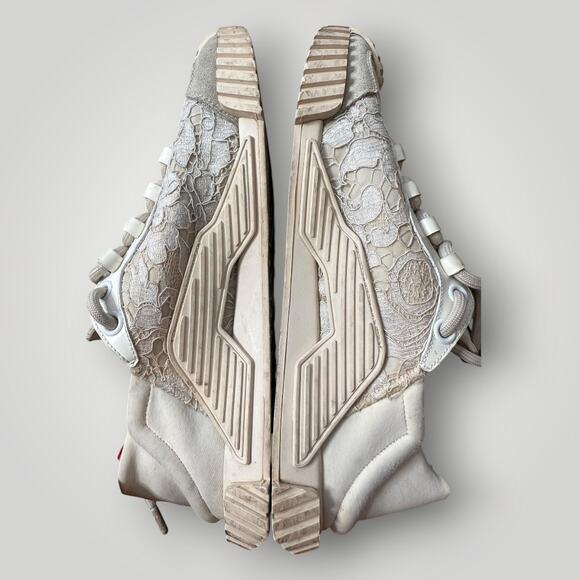 Dolce & Gabbana Lace Sneakers Beige Floral Made in Italy Women’s Size 40 - Picture 14 of 16